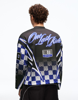 BERSHKA Футболка с длинным рукавом «Fast & Furious», черный