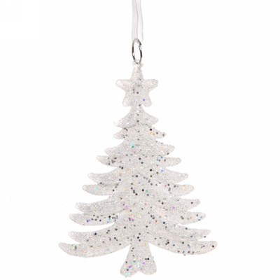 Подвеска «Елочка» 10 см, белый блеск