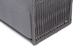 "Лугано" кресло плетеное из роупа, каркас алюминий темно-серый (RAL7024) муар, роуп темно-серый круглый, ткань темно-серая YB25-0027