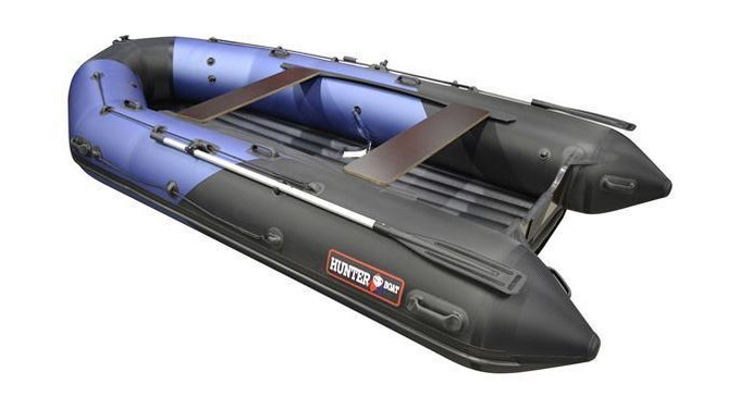 Надувная лодка ПВХ, Хантер 400 Про Спорт НДНД, синий/карбон
