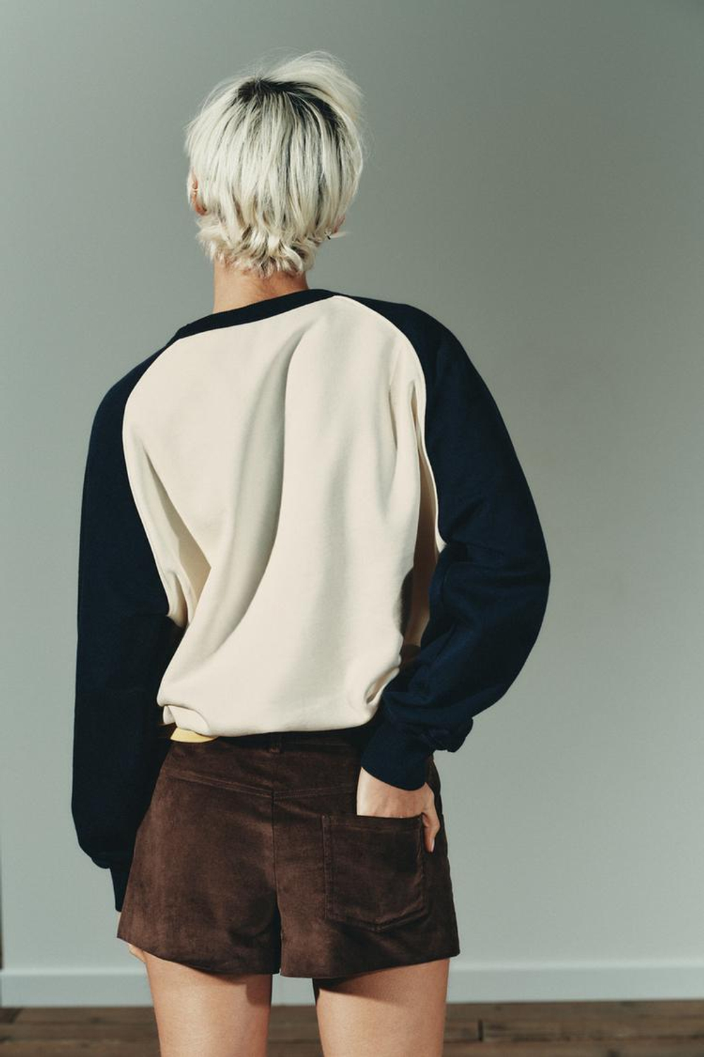 ZARA ТОЛСТОВКА В СТИЛЕ ПРЕППИ, МОРСКОЙ СИНИЙ