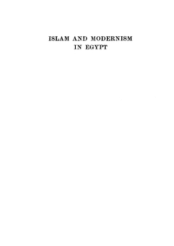 Islam and modernism in Egypt | C.C. Adams