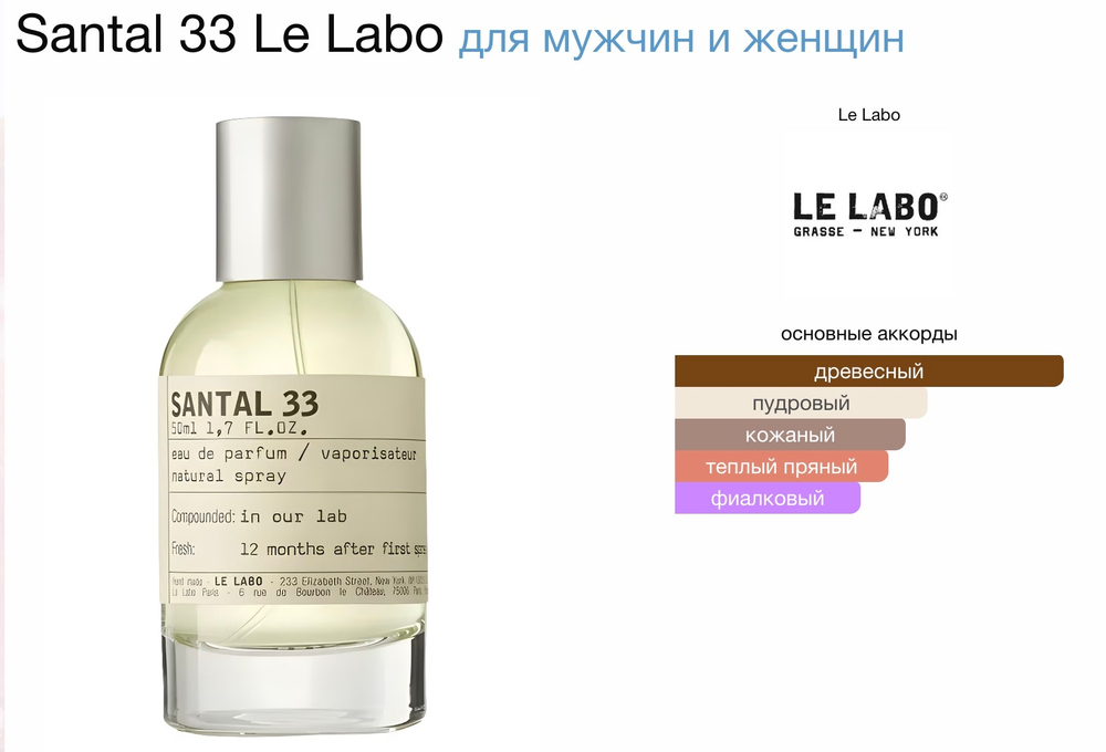 Le Labo - Santal 33 (унисекс)