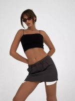 Черный кроп топ укороченный под пиджак