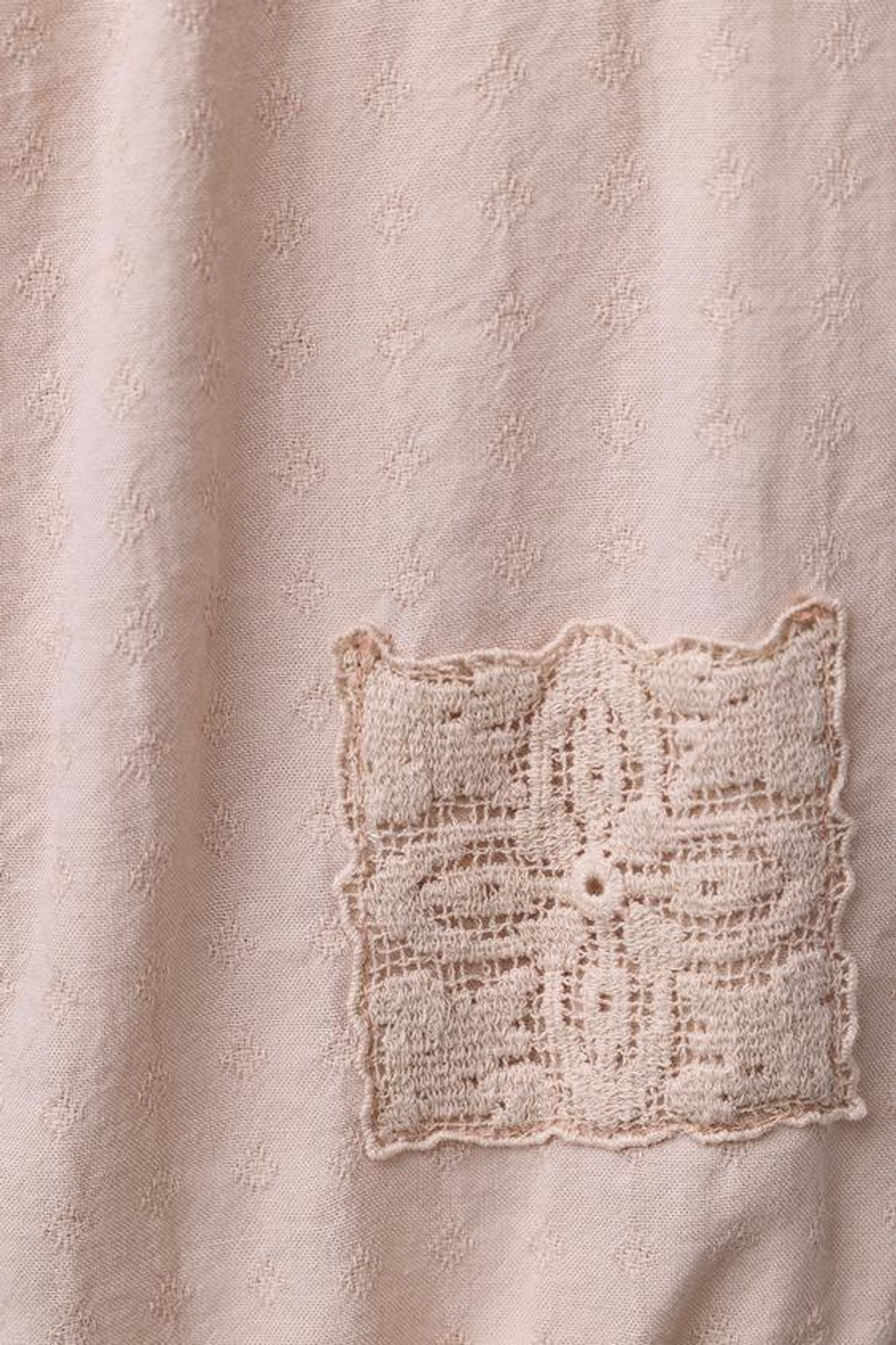 ZARA КОМБИНЕЗОН С КРУЖЕВОМ И ВЫШИВКОЙ, ПУДРОВО-РОЗОВЫЙ