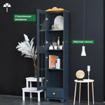 Шкаф витрина Бритта однодверный серый/антик