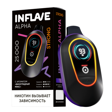 Inflave Alpha Strong Виноградный микс 25000 затяжек 20мг Hard (2% Hard)