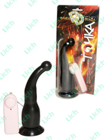 Вибромассажер-стимулятор точки G на присоске черного цвета