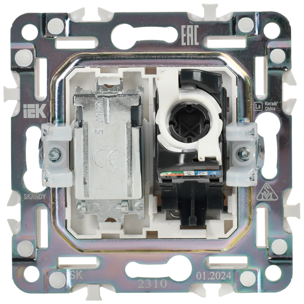 SKANDY Розетка двойная TV+RJ45 кат.5E SK-A14Bl черный IEK