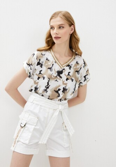 Футболка жен. AERONAUTICA 1882 бежевый с белым милитари