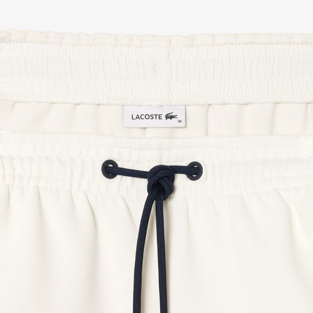Женские теннисные шорты Lacoste Contrast Seam Piqu_ Shorts - White