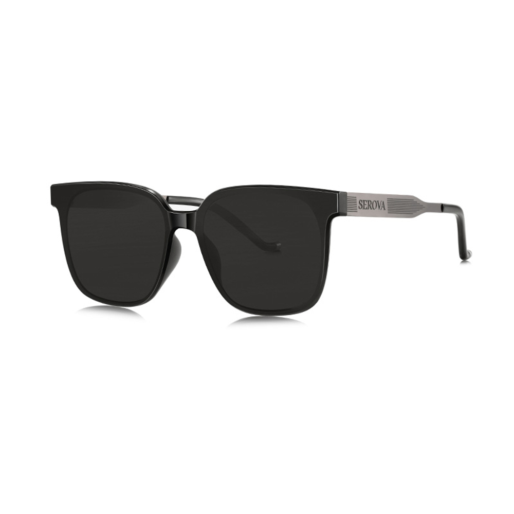 SEROVA Plate And Metal Square Sunglasses Unisex