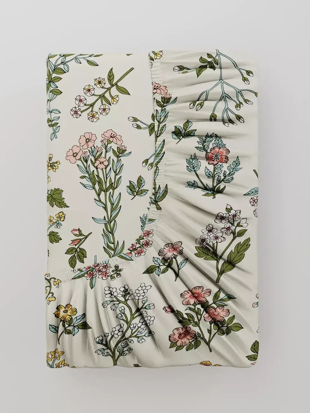 Постельное белье "Botany" семейное наволочки 50х70 2шт Простынь на резинке 160х200 см Пододеяльник 145х215 см(2шт) Сказка сатин