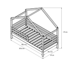 Кровать домик Альков, 90х190, из массива сосны, белая
