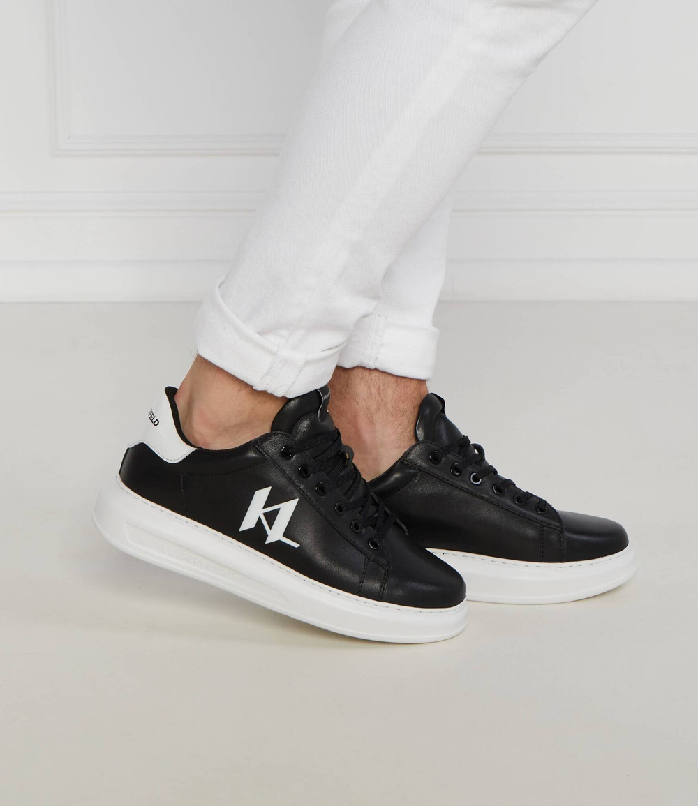 Кожаные кроссовки kapri mens monogram injekt Karl Lagerfeld - черный(KL52515A)