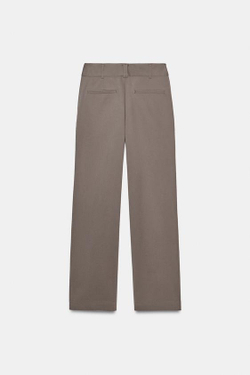 ZARA БРЮКИ BARREL СО СРЕДНЕЙ ПОСАДКОЙ, СЕРО-КОРИЧНЕВЫЙ