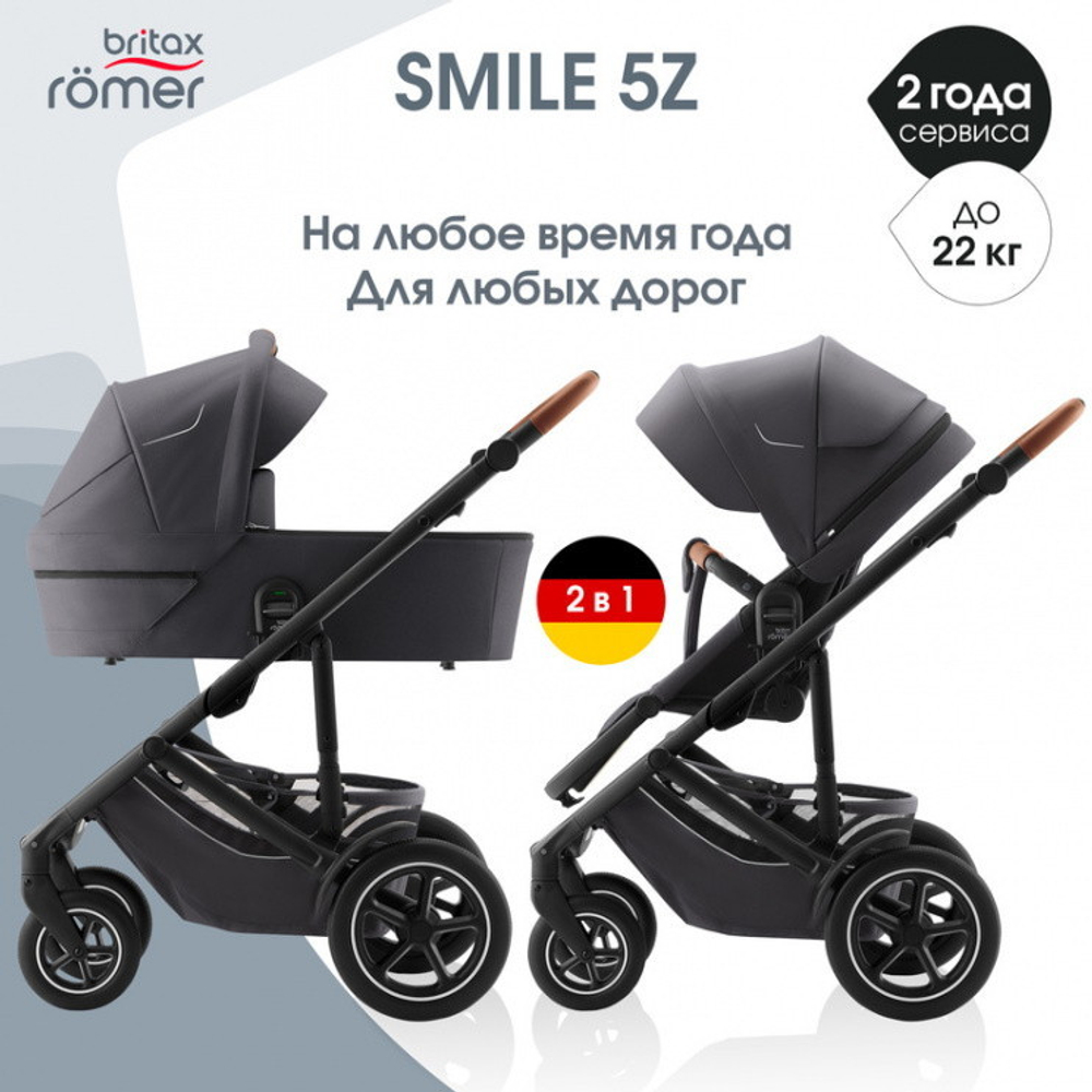 Коляска 3 в 1 Britax Roemer Smile 5Z и автокресло Baby-Safe Core Midnight Grey2 Midnight Grey