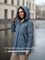 Куртка демисезонная удлиненная с капюшоном