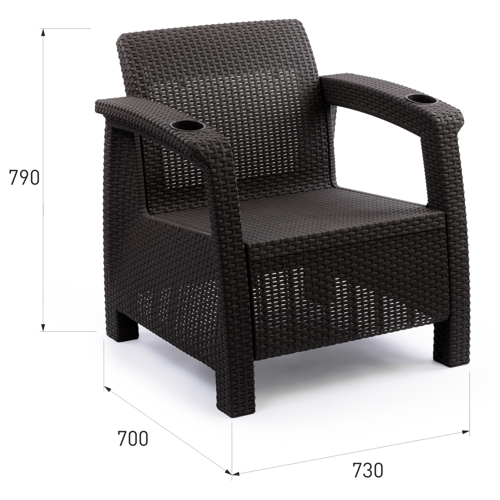 Набор из 2-ух кресел "Ротанг-плюс" без подушки (мокко)