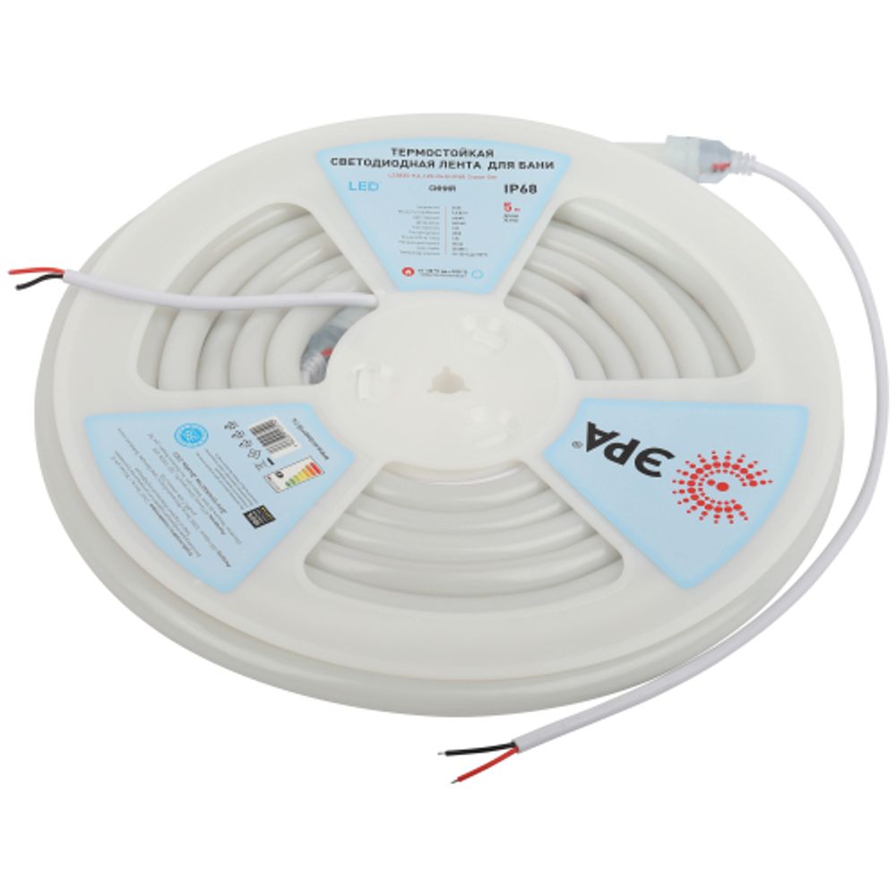 Лента светодиодная термостойкая для бани ЭРА LS2835-9,6-120-24-B-IP68-3 year-5m синий