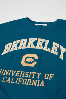 ZARA ФУТБОЛКА С ВЫШИВКОЙ И ПРИНТОМ BERKELEY UNIVERSITY OF CALIFORNIA™, НЕФТЯНОЙ