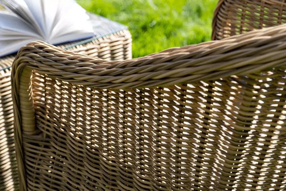 "Равенна" диван двухместный плетенный из ротанга, цвет соломенный