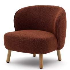 Кресло Ulit из терракотового букле с ножками из светлого бука