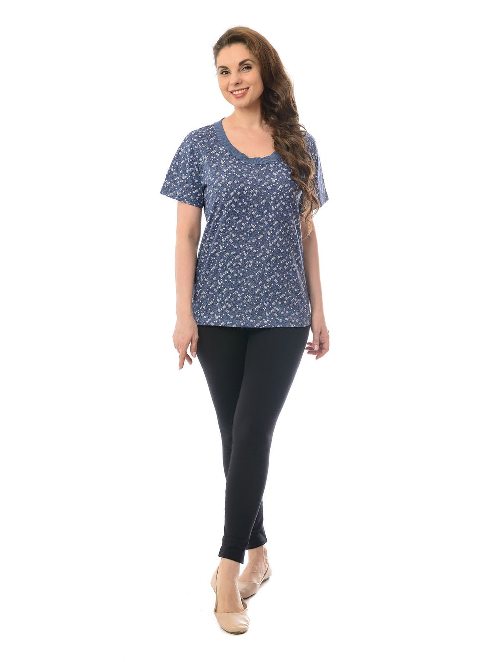 Футболка Ф-025/индигоцветочек