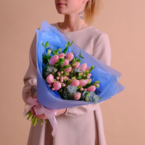 Купить Нежный букет с тюльпанами «‎Тиз Бутс» #845
