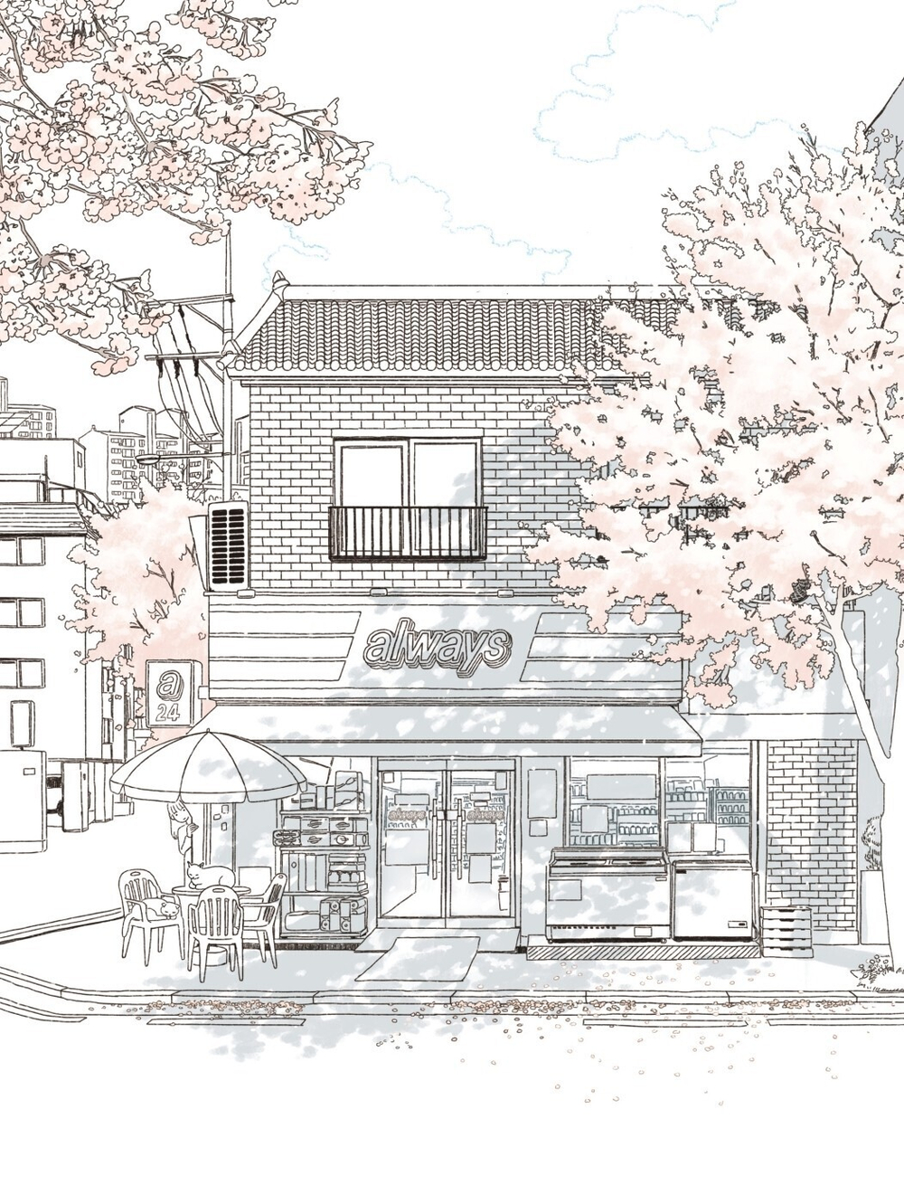 Two cats and a walk, Four Seasons. Coloring book (Korea)