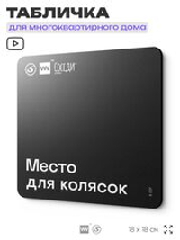 Табличка Место для колясок, для многоквартирного жилого дома, серия СОСЕДИ SIMPLE, 18х18 см, пластиковая, Айдентика Технолоджи