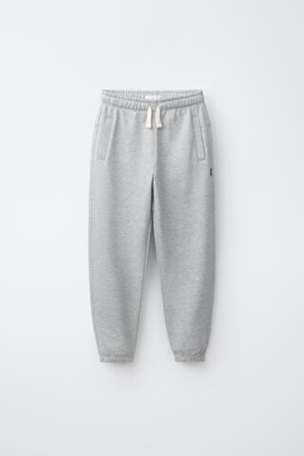 ZARA ОДНОТОННЫЕ БРЮКИ-ДЖОГГЕРЫ С НАШИВКОЙ, СЕРЫЙ МЕЛАНЖ