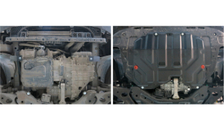 Защита картера и КПП АвтоБроня для Hyundai ix35 (V - все) 2010-2015/Kia Sportage III (V - все) 2010-2016, штампованная, сталь 1.8 мм, с крепежом, 111.02352.1