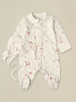 Комбинезон с чепчиком "Цветочки на веточках", Крем