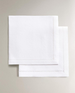 ZARA HOME НАБОР САЛФЕТОК С ВЫШИВКОЙ (2 ШТ.), БЕЛЫЙ