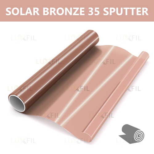 Пленка солнцезащитная зеркальная SOLAR BRONZE 35 LUXFIL, рулон (размер 1,524x30м.)