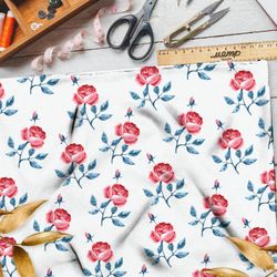 Ткань бифлекс минималистичные соцветия на белом