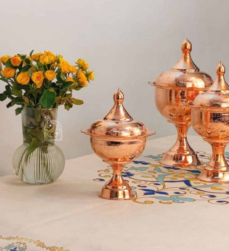 Медная конфетница с крышкой Exirmes 30220296 Иран Медная конфетница с крышкой Exirmes 30220296 Иран