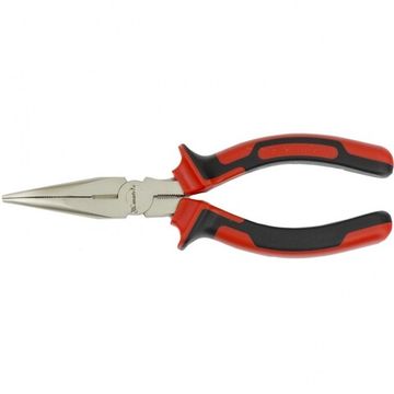 Длинногубцы NICKEL, 160 мм, изогнутые никелированные, двухкомпонентные рукоятки Matrix 17420