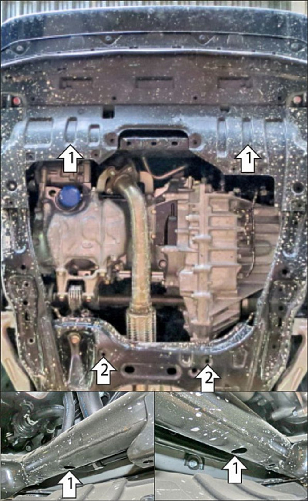 Защита картера Двигателя, КПП. 2 мм, Сталь. для Honda Odyssey 2020-н.в. MOTODOR.70807