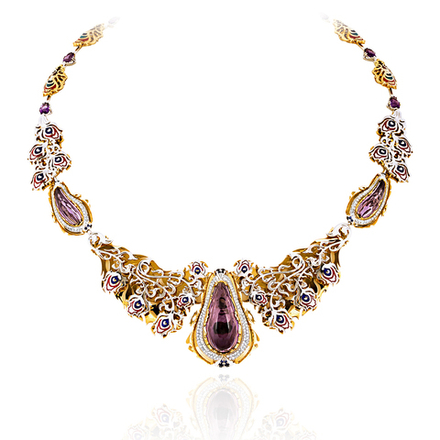 Колье с аметистом  из комбинированного золота JA-L-680865ЭL