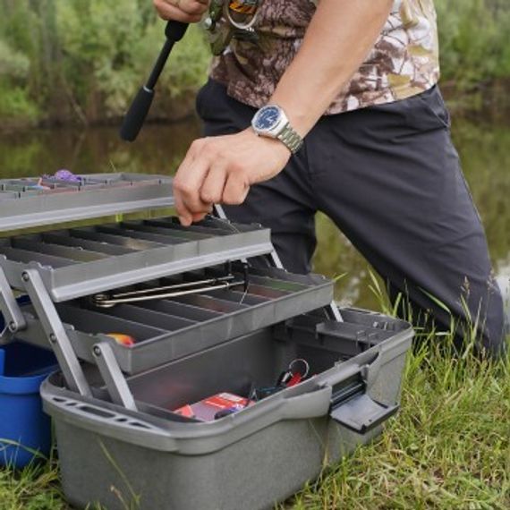 Ящик рыболова Helios трехполочный синий