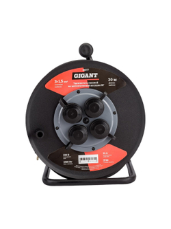 Силовой удлинитель Gigant на металлической катушке КГ 3x1,5 30 м 80077