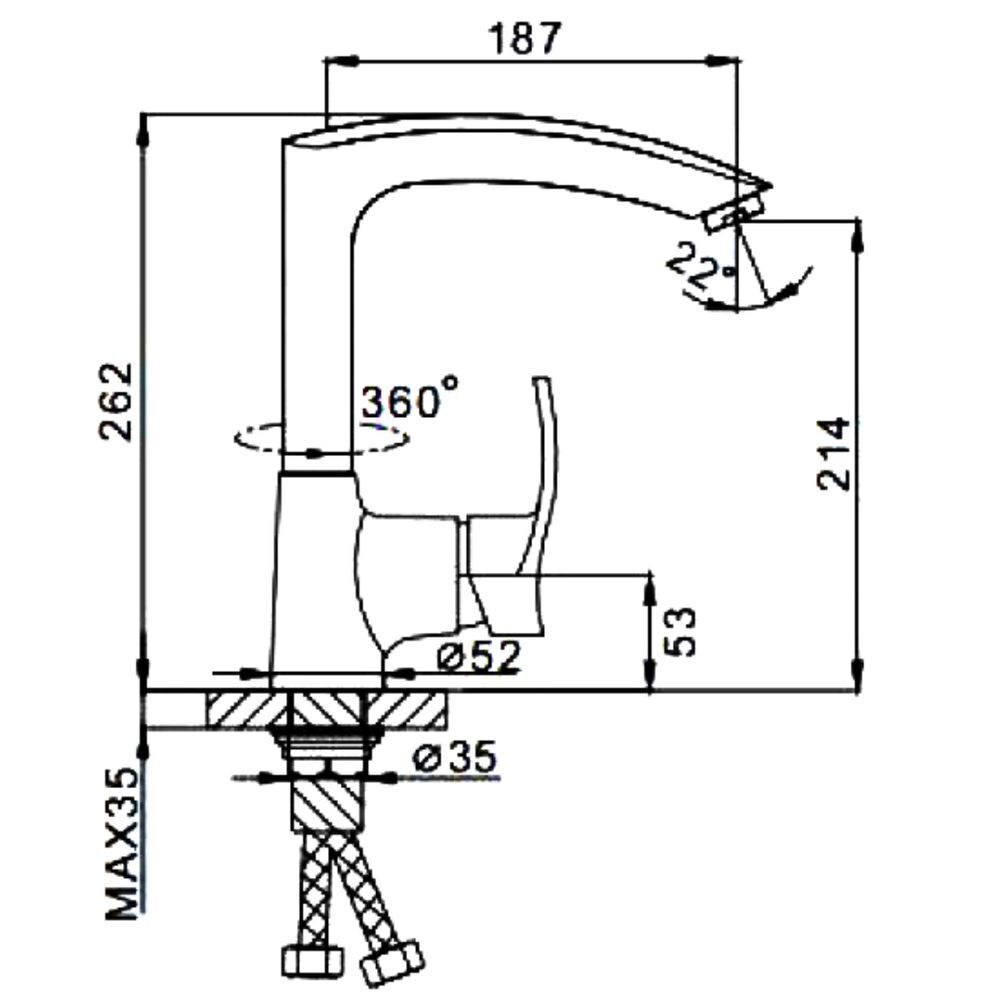 Смеситель для кухни, Frap, с картриджем, хром, F4070