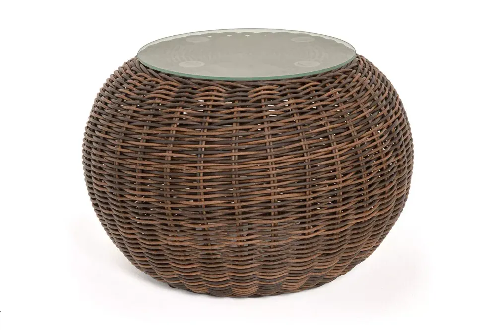 "Барселона" кофейный столик из искусственного ротанга, цвет коричневый