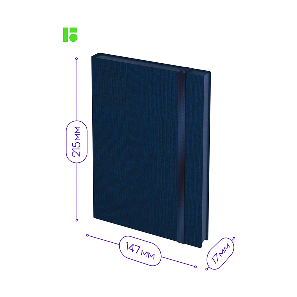 Ежедневник недатированный, А5, 136л., кожзам, Berlingo "Western", с резинкой, синий