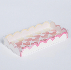 Коробка для кондитерских изделий с PVC-крышкой «I love you», 21 × 10.5 × 3 см