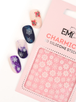 Charmicon 3D Silicone Stickers №150 Снежинки белые