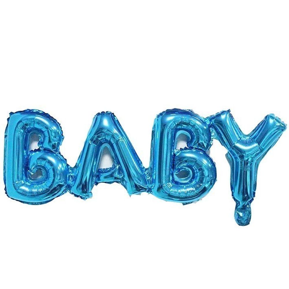 Гирлянда буквы надпись "BABY" синий 38'' / 81 см (воздух) 