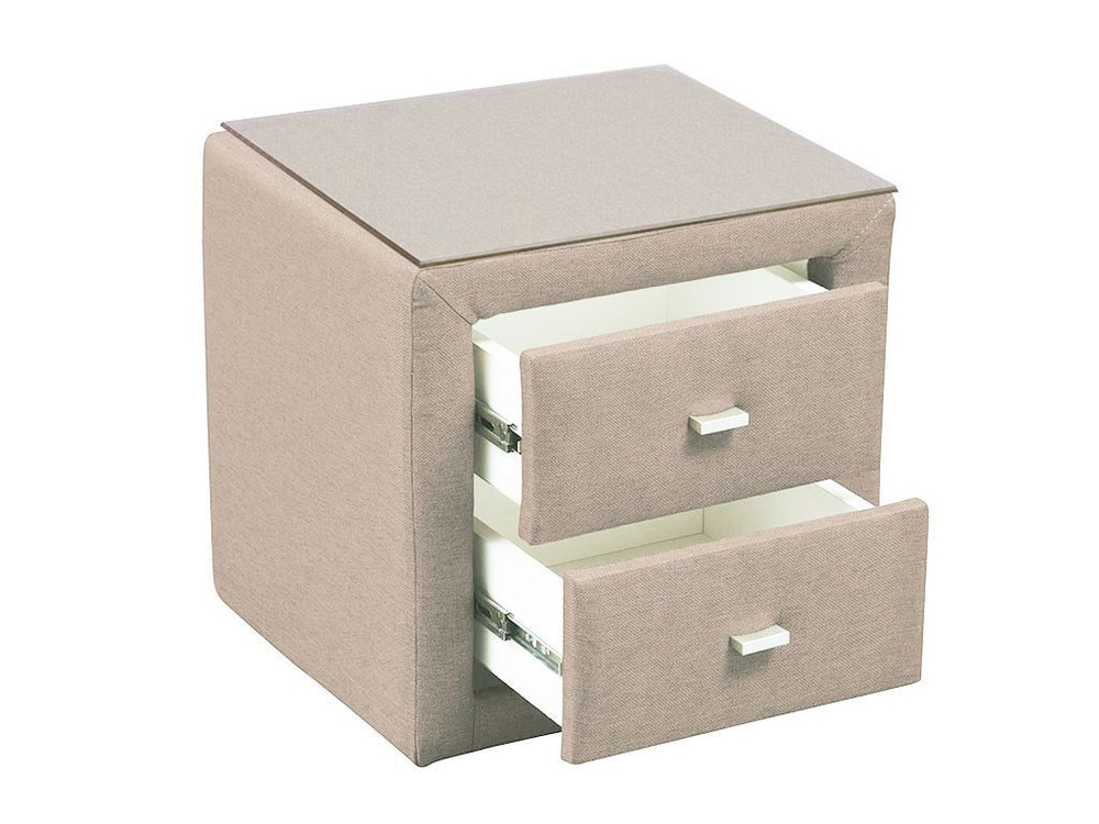 06.34-01 тумба прикроватная со стеклом жаккард крем